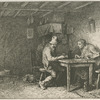 Joueurs de cartes, intérieur.