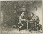 Joueurs de cartes, intérieur.