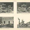 Fig. 54. - Gala carriage of the Empress Catherine II; Fig. 55. - Gala carriage (18th century); Fig. 56. - Dress chariot of Czarevitch; Fig. 57. - State sleigh of the Empress Catherine II. Russia.