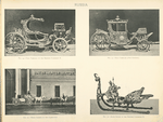 Fig. 54. - Gala carriage of the Empress Catherine II; Fig. 55. - Gala carriage (18th century); Fig. 56. - Dress chariot of Czarevitch; Fig. 57. - State sleigh of the Empress Catherine II. Russia.