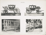 Fig. 62. - State coach; Fig. 63. - State coach; Fig. 64. - State (bridal) carriage, used by Elector Johann Friedrich, the Magnanimous of Saxony, and his bride, Duchess Sybilla of Cleve, on their entry inot Torgau, 1527; Fig. 65. - Bridal carriage used by Duke Johann Casimir, of Saxe Coburg, and Princess Margaretha, of Brunswick, 15th September, 1599. Saxony.