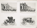 Fig. 86. - Funeral coach drawn by eight black horses; Fig. 87. - State black funeral hearse drawn by eight black horses; Fig. 88. - C-spring droski used by H.M. Francis I; Fig. 89. - Dress chariot with two seats, used by the master of horse of His Majesty the Emperor. Austria.