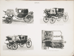 Fig. 94. - Coronation chariot of Queen Isabella II; Fig. 95. - Dress chariot of King Alphonso XII; Fig. 96. - Full dress chariot of Queen Isabella II; Fig. 97. - Sedan chair of Phillipe V. Spain.