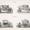 Fig. 106. - State coach of King Charles IV; Fig. 107. - State coach used for the marriage of King Ferdinand VII and Queen Marie Louise. Spain; Fig. 108. - Small royal state coach; Fig. 109. - Large royal state coach. Sweden.