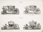 Fig. 106. - State coach of King Charles IV; Fig. 107. - State coach used for the marriage of King Ferdinand VII and Queen Marie Louise. Spain; Fig. 108. - Small royal state coach; Fig. 109. - Large royal state coach. Sweden.