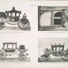 Fig. 118. - State coach, built at Milan for the marriage of the Emperor Napoleon I with Princess Marie Louise of austria; Fig. 119 -Italian sedan chair used at baptisms of the Grand Ducal family of Tuscany, early 18th century (side view); Fig. 120. - State carriage of the Prince of Naples (built at Milan); Fig. 121. - State carriage of the Pope of Rome. Italy.