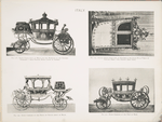 Fig. 118. - State coach, built at Milan for the marriage of the Emperor Napoleon I with Princess Marie Louise of austria; Fig. 119 -Italian sedan chair used at baptisms of the Grand Ducal family of Tuscany, early 18th century (side view); Fig. 120. - State carriage of the Prince of Naples (built at Milan); Fig. 121. - State carriage of the Pope of Rome. Italy.