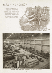 Machine-shop: Machines range from large boring-mills to small tool-grinders.