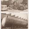 Tractor, bulk-material trailer, skip loader ; Heavy vessels are transferred on company-owned railroad cars.