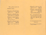 Price list; B. Kuppenheimer & Co.; Chicago, Nov. 1, 1899