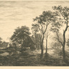 Paysage, d'après un croquis attribué à Van der Neer.