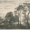 Paysage, d'après un croquis attribué à Van der Neer.