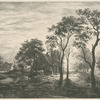 Paysage, d'après un croquis attribué à Van der Neer.
