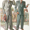 Model No. 703. Young men's three-button peaked lapel style; Model No. 704. Young men's two-button peaked lapel style.