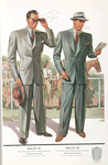 Model No. 703. Young men's three-button peaked lapel style; Model No. 704. Young men's two-button peaked lapel style.