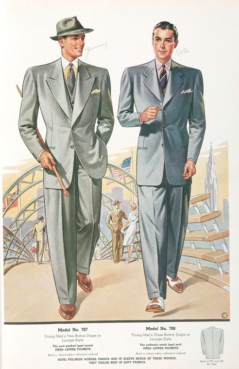 Model No. 707. Young men's two-button drape or lounge style; Model No ...