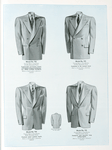Model No. 722. Young men's long roll double-breasted style; Model No. 723. Young men's two-button double-breasted style; Model No. 724. Young men's two-button rope shoulder style; Model No. 725. Young men's one-button peaked lapel style.