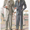 Model No. 726. Medium fitting three-button notch lapel style; Model No. 727. Medium fitting two-button peaked lapel style.