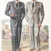 Model No. 728. Conservative three-button notch lapel style; Model No. 729. Conservative two-button notch lapel style.