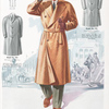 Model No. 933. Three button double-breasted belted raglan, top button does not button, split sleeves with cuffs, slash pockets; Model No. 934. Bal-raglan with military collar; Model No. 935. Smart raglan overcoat or topcoat.