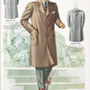 Model No. 936. Stylish three button overcoat or topcoat; Model No. 937. "Knock about" overcoat or topcoat, full cut, split, set in sleeves with tabs, patch pockets with flaps, stitched edges, loose back; Model No. 938. Fly overcoat or topcoat.