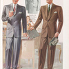 Model No. 130. Medium fitting three-button style; Model No. 131. Medium fitting two-button style; Model No. 132. Medium fitting double-breasted style; Models for business men.