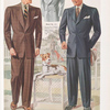 Model No. 111. Young men's two-button drape style; Model No. 112. Young men's three-button drape style; Model No. 113. Young men's double-breasted drape style.