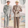 Model No. 126. Young men's three-button hot weather style; Model No. 127. Young men's double-breasted hot weather style; Model No. 128. Young men's two-button hot weather style; Model No. 129. Conservative two-button hot weather style.