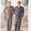 Model No. 133. Conservative three-button notch lapel style; Model No. 134. Conservative two-button notch lapel style; Model No. 135. Conservative three-button straight front style; Model 136. Conservative three-button double-breasted style.