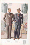 Model No. 133. Conservative three-button notch lapel style; Model No. 134. Conservative two-button notch lapel style; Model No. 135. Conservative three-button straight front style; Model 136. Conservative three-button double-breasted style.