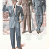 Model No. 213. Stylish two-button sports ensemble: notch lapels, three plain patch pockets; Model No. 214. Three-button sports model; Model No. 215. Double-breasted sports model.