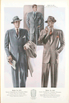 Model No. 219. Newest three-button university model; Model No. 220. Latest two-button university ensemble; Model No. 221. Four-button university model.