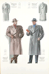 Model No. 233. Three-button double-breasted style; Model No. 234. Three-button double-breasted ulster; Model No. 235. Three-button double-breasted wrap-around raglan; Model No. 236. Three-button double-breasted raglan.