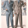 Model No. 211. Young men's three-button sack; Model No. 212. Young men's two-button sack.