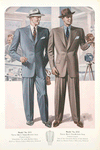 Model No. 211. Young men's three-button sack; Model No. 212. Young men's two-button sack.