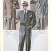 Model No. 222. Two-button "Natural" model: notch lapel, disticntive semi-conservative sack; Model No. 223. Three-button "Natural" model; Model No. 224. Two-button double-breasted "Natural" model.