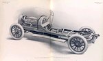 View of the Delaunay Belleville 25 horse-power shaft-driven chassis, taken from the valve side of the motor.
