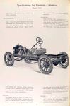 Specifications for Firestone-Columbus Model 5002 (transmission, brakes, steering, frame).
