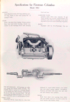 Specifications for Firestone-Columbus Model 5002 (springs, axles, wheel base, gasoline tank, body, hood).