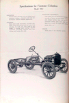 Specifications for Firestone-Columbus Model 5002 (radiator, fenders, standard equipment).