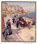 Société Lorraine Diétrich; [People travelling by their Lorraine Diétrich automobile at the seashore].