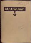 Matheson, 1909 [Front cover].
