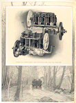 Franklin four-cylinder engine: upper view, exhaust side; lower view, intake side.