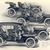 Franklin Model D single and double rumble seat runabout, upper view; Model H single and double rumble seat runabout, lower view.