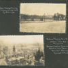 Chateau Thierry, showing temporary bridge built by Americans. Chateau Thierry from the Chateau, town hall in foreground. German machine gun was operating from tower in town hall, commanding approach to the city