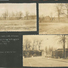 I. View inside walls of Verdun. II. Administration building inside Verdun fort. III. Outside of gate to fort