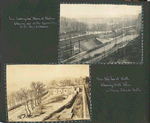 View overlooking plains at Verdun, showing one of the approaches to the main entrance. From the top of the wall, showing shell holes in plains outside walls