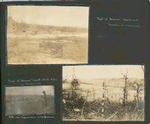 Part of Argonne Forest and trenches in foreground; View of Argonne Forest shell holes in background; Ville-Sur-Goursances in the distance