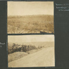 Remains of village. Camouflaged trench in foreground; camouflaged road
