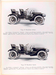Type D Runabout $ 2850; Four cylinders, 28 horse-power; Type H Runabout $ 4000; Six cylinders, 42 horse-power.